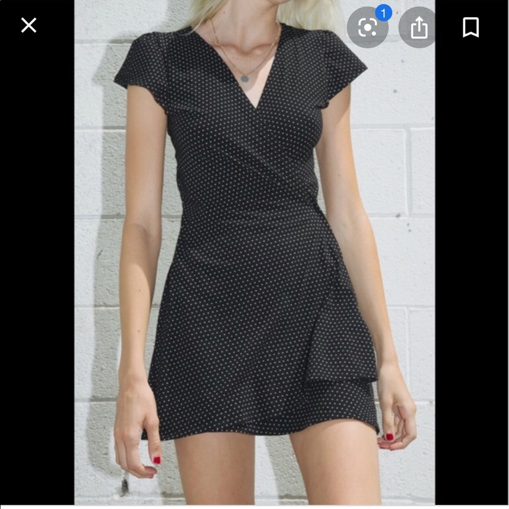 brandy black and white polka dot dress